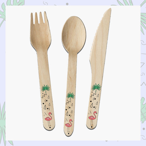 Flamingo & Palm Leaf - Woodenlola